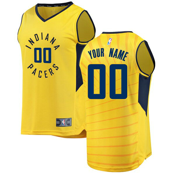 Maillot Indiana Pacers Homme Custom 0 Statement Edition Jaune